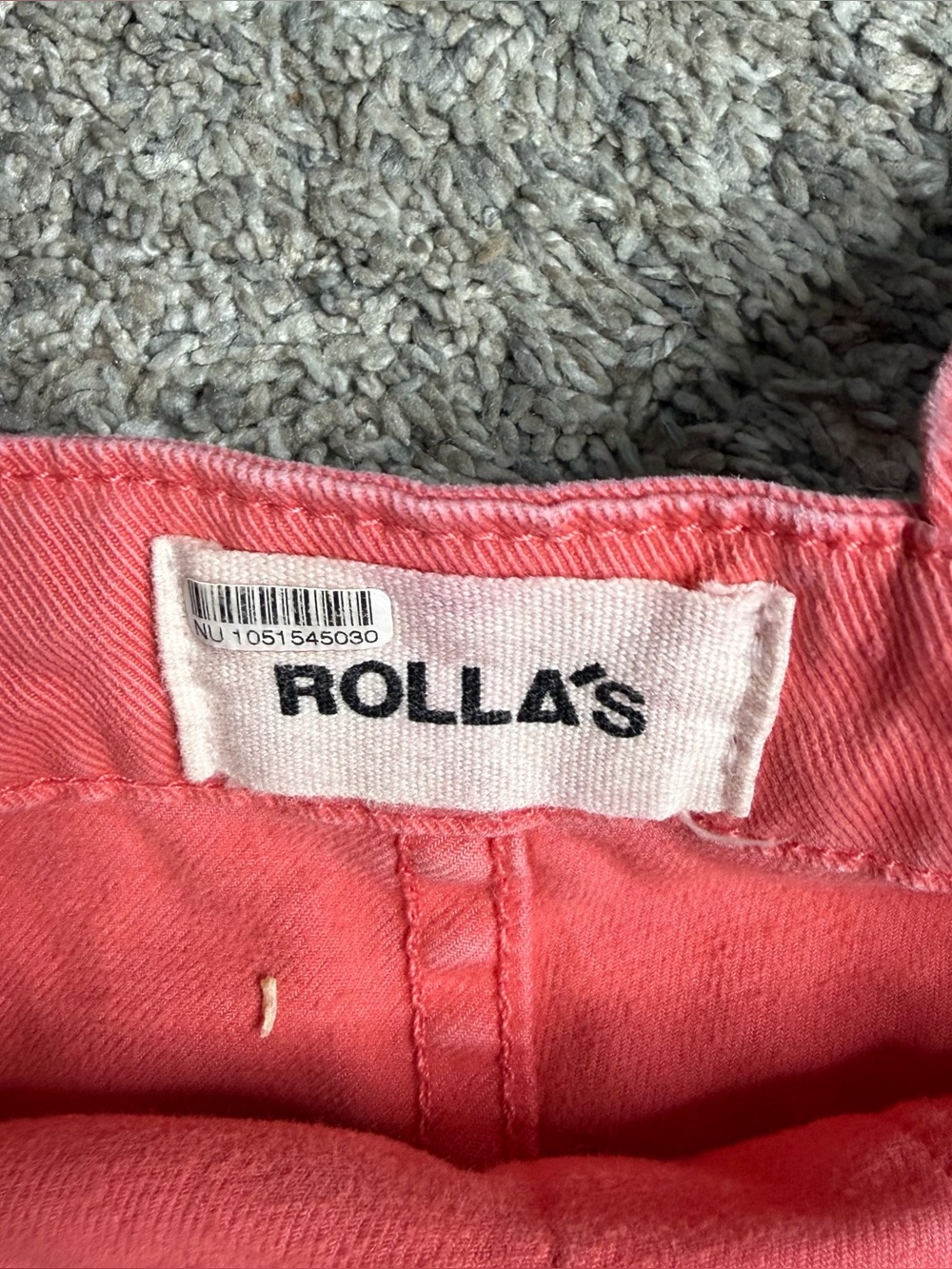 Rollas Original High Rise Straight leg Denim Overalls 29 8 coral pink utility - Picture 6 of 13
